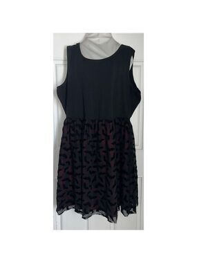 Hot Topic Plaid Bat Mesh Overlay Skater Dress (2X)